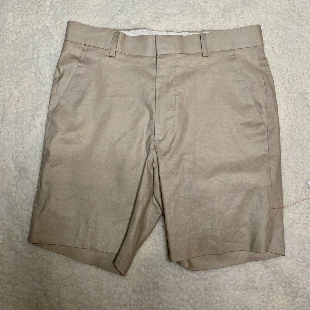 ASOS khaki linen blend high rise shorts size 28 Women Chino Camp Resort